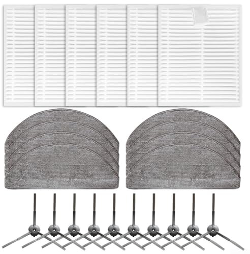 Zubehör-Set für Vyzzle D10 Saugroboter, 4 Filter, 4 Wischtücher und 4 Seitenbürsten (B)
