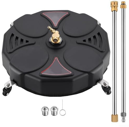 TRELVEX Nettoyeur Haute Pression électrique, autolaveuse Ronde de 13 Pouces, Nettoyeur de Surface Professionnel 2500 PSI avec 4 Roues pour Le Nettoyage des trottoirs des Parcs