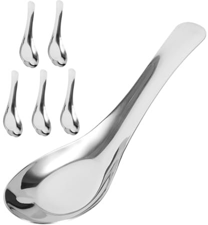 Ciieeo 6piezas Cuchara Sopera Inoxidable Juego De Cucharas Pequeñas Palas Para Comida Para Servir Salsas