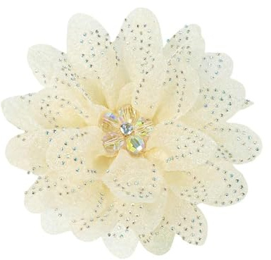 130mm Broche Fleur En Tissu Avec Strass Pour Femme Élégante Broche Organza Florale Pour Robes Costumes Mariage Cérémonie Soirée Accessoire De Mode Épingle à Couture Décorative