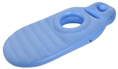WOHPNLE PVC Aufblasbares Schwangerschaftskissen, 165 cm Yogamatte für Schwangere, Luftbett für Schwangere Frauen mit Loch Frauen zum Schlafen, Pool Schweben, Yoga und Entspannung (Blue)