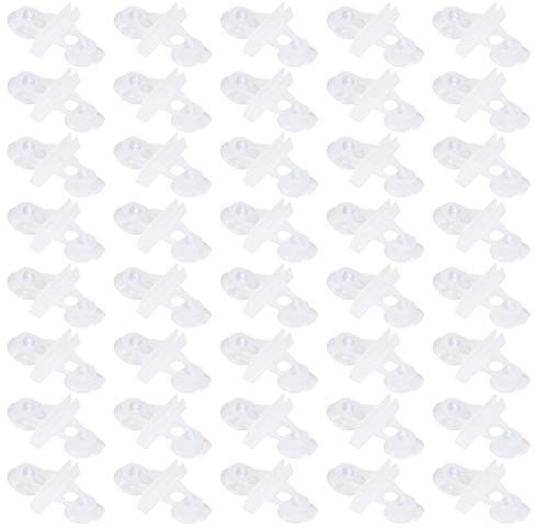 YolieraArt Aquarium Divider Clips with Suction Cups, 40PCS PVC Fish Tank Separator Bracket, for Breed Divide, Compartment (White)