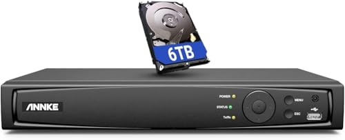 ANNKE 16CH 12MP PoE NVR Sistema di Sorveglianza Registratore, Videosorveglianza per Casa, Interno, Esterno Sicurezza Supporta telecamere IP HD 12MP/4K/5MP/4MP HD, registrazione di sorveglianza 24/7