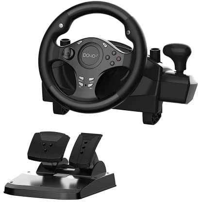 NBCP Gaming Steering Wheel with Pedals, 270° Racing Wheel with Vibration Feedback, PC Steering Wheel for PS4, PC, PS3, Xbox One, Xbox Series X|S, Xbox 360, Switch, Android