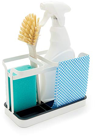 simplywire – Sink Tidy/Caddy – Retro Flat Steel Wire Kitchen Sink Organiser – White
