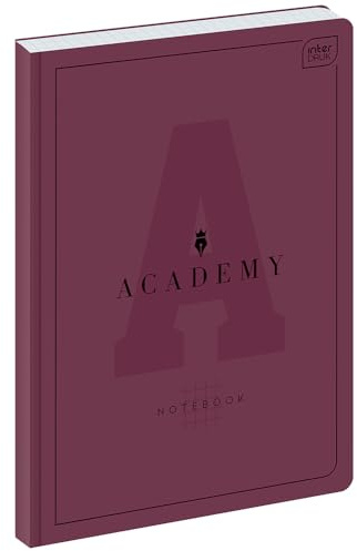 Interdruk Academy Notizbuch, A5, kariert, Hardcover, gebunden, 192 Seiten, 90 g/m², hochwertiges superglattes Papier, abgerundete Ecken