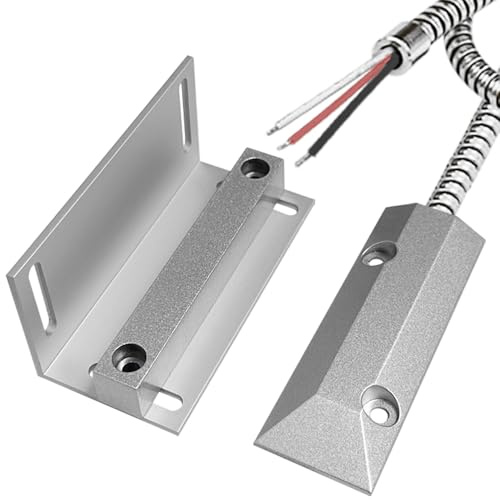 GAGALOR NO&NC 3 Wires Magnetic Garage Door Contacts Heavy Duty Alarm Switch Sensor for Roller Shutter with Adjustable Bracket
