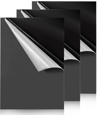 Taiyeestar 3 Pezzi Foglio Acrilico A3 nero, 42 x 29,7 Lastre pannelli acrilico, Pannello Acrilica, lastre in plastica Vetro acrilico per esposizione, pittura, 1,7mm