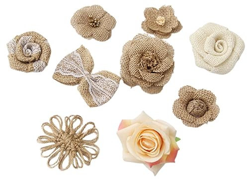 Alipis Blumen-Ornament-Set 9-teilig Leinen-Nelken Künstliche Blumen Für Hochzeit Party Heimdekoration Haarspange