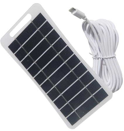 Outdoor Camera Solar Charging Panel, 5V Solar Panel for Doorbell, Solar Charger for Ring Doorbell, Camera Solar Charging Panel 5V, Ring Doorbell Solar Charger Panel. 2W Solar Charger for Doorbell Cam