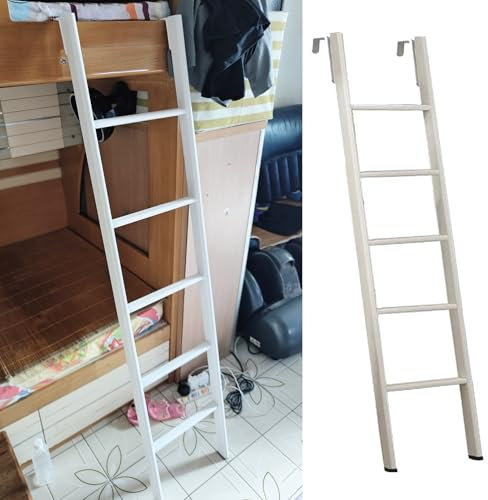 Hochbett Leiter Metallleiter für Etagenbetten für Zuhause – 116/130/140/150/160/170/180 cm Kurze Leiter für Einzelbett Im Wohnmobil mit Haken, Stufenleiter für Küchenschrank Im Wohnmobil(165cm/65)