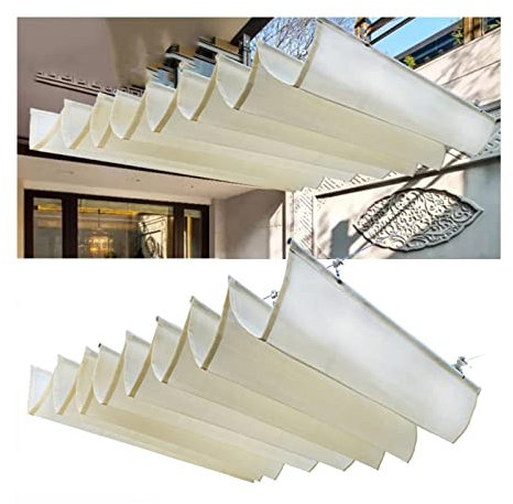 Copertura per pergolato a vela retrattile con kit di montaggio tenda parasole impermeabile impermeabile di dimensioni personalizzate per patio esterno e casa in vetro