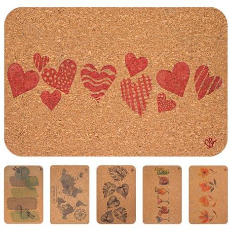 OLIVO.shop - Alfombra de corcho para cocina antideslizante, lavable a máquina, 3 mm, ecológica y reciclable, para cocina, entrada o pasillo, color amor, 50 x 120 cm