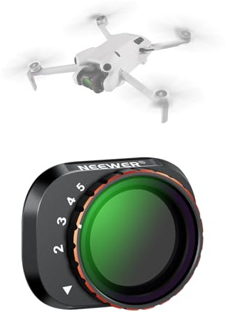 NEEWER Filtro ND Variabile Compatibile con DJI Mini 4 Pro, ND2-32 (1-5 Stop) con Vetro Ottico HD Multistrato Telaio Sottile in Metallo, Accessori per Fotocamera Drone per Fotografia Videografia Aerea