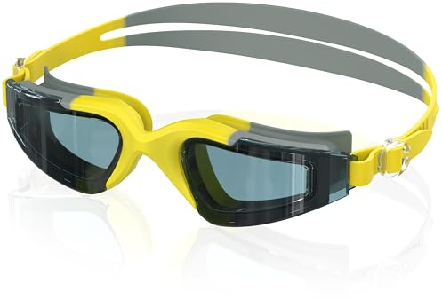 Ambienden Vuxna och unga poolglasögon – unisex simglasögon herr dam – anti-imma lins HD UV-skydd, vattentäta lämpliga för strand/pool