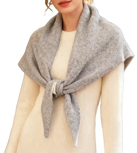 Écharpe Triangle, Bandana De Tête Chaud Et Tendance Châle Triangulaire En Laine Tricotée Écharpe Femme Mode Chic Foulard Pour Femmes,Pour Automne Hiver Mariage Voyage Anniversaire