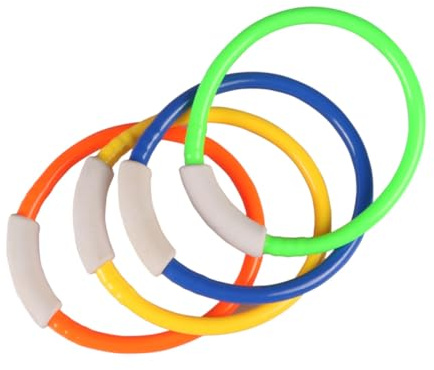 NOLITOY 4 Pezzi Anelli per Immersioni Subacquee Colorati, Giocattoli da Piscina per Addestramento al Nuoto e Giochi Acquatici, Accessori Resistenti e Divertenti per Piscina