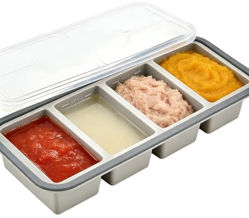 Containers Congelador de Silicona - Bandejas Porciones Individuales Desmoldeo Fácil Almacenamiento Apilable | Ideal para Caldo Congelado Comidas Hogar