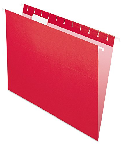 Pendaflex Recycled Hanging Folders, Letter Size, Red, 1/5 Cut, 25/BX (81608)