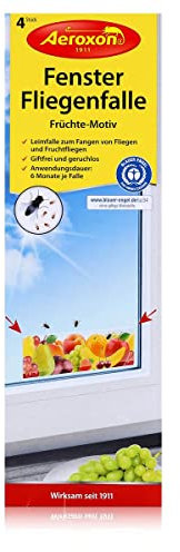 Aeroxon - Set di 4 trappole per mosche da finestra, frutti