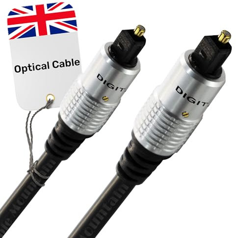 CableMountain Optical Cable – 0.5m (Ideal for Close-Range Devices, Max Reach 50cm) Digital Toslink Audio Lead for TV, Soundbar, PS4, Xbox – Compatible with Samsung, LG, Sony, Philips