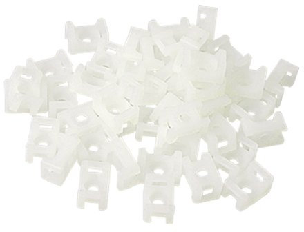 sourcing map 100Pcs White Plastic 2 Way Saddle Type 9mm Tie Mount Cable Holder