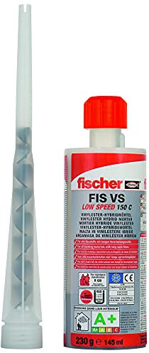 fischer FIS VS 150 C - Resina de Sellado de Vinilo (145 ml, 1 Cartucho de 145 ml), Color Gris
