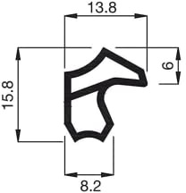 Gedotec Zugluftstopper für Zimmertür M 2246 | 1 Rolle - PVC Türrahmen Dichtung | Länge: 5 m | Falzbreite: 12 mm | Türdichtung für Eisen-Metall-Zargen braun | zum Abdichten von Türen | Türgummi