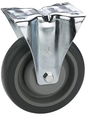 Dörner + Helmer 717465F Transportgeräte-Bockrolle TPE-Lauffläche Kugellager 80 x 32 mm/Platte 105x85 mm
