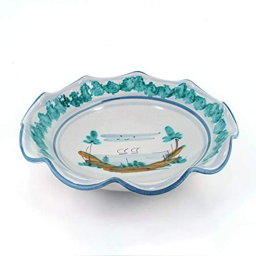 CEAR ceramiche - Frutero centro de mesa siciliano de cerámica de Caltagirone decorada a mano