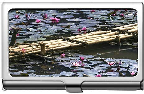 Yanteng Bunte Lotus Professional Visitenkartenetui Edelstahl-Lily Business Kreditkarteninhaber