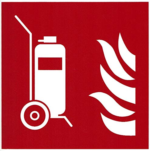 Schild fahrbarer Feuerlöscher 20x20cm Kunststoff nachleuchtend ASR ISO7010 von MBS-FIRE
