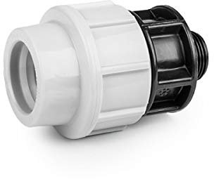 PE Rohr Verschraubung Fittings Klemmfitting Kupplung Außengewinde AG für Verlegerohr Rohrverbinder wählbar (25mm x 3/4)