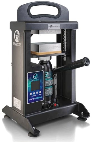 Graveda / Graspresso/Rosin Press Machine mit 3t Hydraulik Zylinder/Kolophonium Presse mit Heizplatte 10x7,5cm Plates