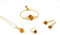 Bernstein Schmuck Set Halskette Pendant Armband Ohrringe Ring Schmuckset Damen Silber 925 vergoldet PMBER5_GOLD