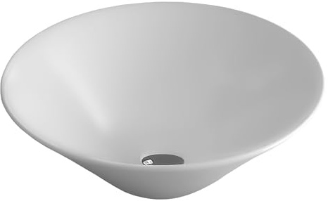 Alpenberger Waschbecken Klein | Aufsatzwaschbecken Rund | Waschtisch Bad Waschschüssel | Mini Waschbecken ohne Hahnloch | Gästewaschbecken Gäste WC Handwaschbecken mit Nano | Waschplätze Badezimmer