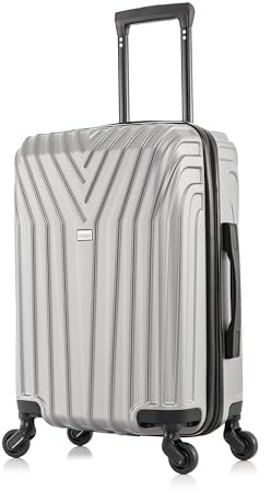 InUSA VASTY Luggage with Spinner Wheels | Durable Lightweight Hardshell Suitcase, Travel Bag with Handle and Trolley, 20-Inch Carry On Small Luggage | Grey