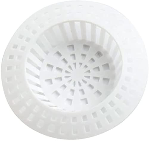 fiXte Lot de 2 filtres d'évier en plastique - Blanc - 1 grande taille de 70 mm, 1 petite taille de 60 mm de diamètre