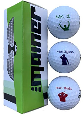 Emainer Golfball, Geburtstag, Weihnachten, Golf Geschenk, 3er-Pack, Golfbälle mit maximaler Reichweite, die auch Dein Handicap kennen (Mulligan)