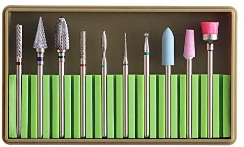 Nagelbohrer-Set, 10 Stück, 3/32 Zoll Nagelbohrer für Nägel Nagelhautentferner Nagelfeile Maschine Zubehör
