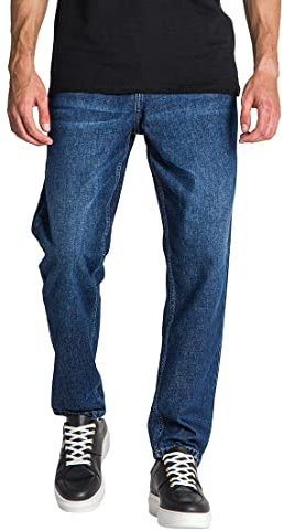 Gianni Kavanagh Herren Dark Blue Balloon Leg Jeans, XL