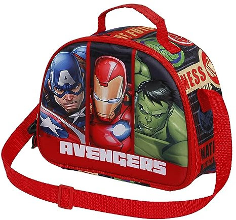 Marvel Avengers Union-Porta Merenda 3D, Rosso, 25.5 x 20 cm
