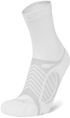 Balega Ultralight Lightweight Performance Crew Athletic Running Socks for Men and Women (1 Pair)-Cushioned,Breathable,Moisture-Wicking,Seamless Toe,Ergonomic Fit,White,Medium (UK Size 7-9)