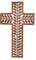 Indus Lifespace Mango Wood Religious Catholic Cross Wall Hanging Floral Carvings Living Room Home Décor for Entryway Office Living Room (25.4cm x 15.24cm x 1.90cm)