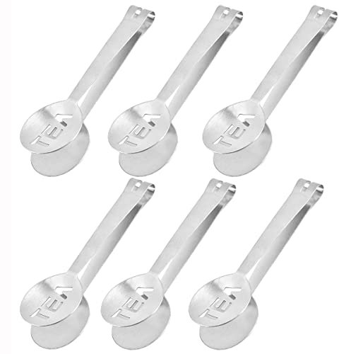 Verve Jelly Mini Zuckerzange 6pcs Edelstahl-Eiszangen U-förmige Süßigkeiten, Zitronenzange Vorspeisen Tongs Food Clip für Kitchen Tea Party Kaffeebar Hochzeitsgeburtstagsfeier, Silber