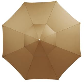 TWSOUL Ersatz-Sonnenschirm Stoffbezug, 8 Rippen Sonnenschirm Ersatz Baldachin Abdeckung, Anti Ultraviolett Patio Umbrella Cloth Cover (Khaki- Fur 3m/8 Rippen)
