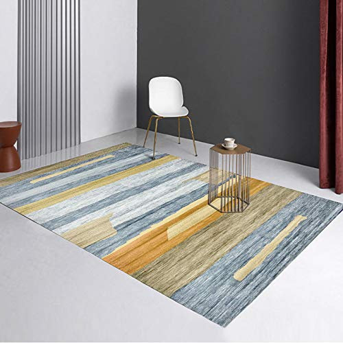 Teppich Blau Gelb Flauschig Kurzflor,Mikrofaser Super Weich,Anti-Rutsch,Waschbar,Teppich Webteppich Für Wohnzimmer,Flur,Schlafzimmer Teppichläufer 120X160Cm