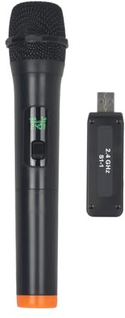 micfuns K1 Professional USB Mikrofon-Sets Wireless 1 Handheld VHF 230-250 MHz Mikrofonsystem 100 m Entfernung für Karaoke, Party, Sprache (1)