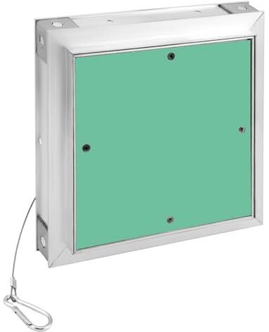 QWORK® trappe de visite 20 x 20 cm, cadre en aluminium, plaque de plâtre pour cloison sèche 12.5 mm