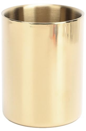 Goldstifthalter, Runder Stifthalter aus Stahl, Stiftbecher aus Edelstahl 304, Robuste Blumenvase Im Nordischen Stil, Goldener Stifttopf, Vasen-Blumentopf, Make-up-Pinselhalter, für Den Schreibtisch Im